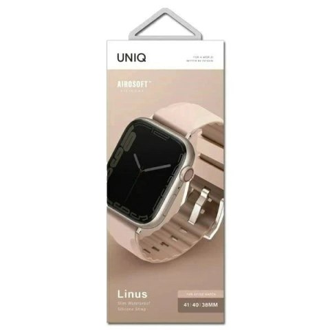 Pasek UNIQ Linus Apple Watch Series 4/5/6/7/8/SE/SE2 38/40/41mm Airosoft Silicone różowy/blush pink