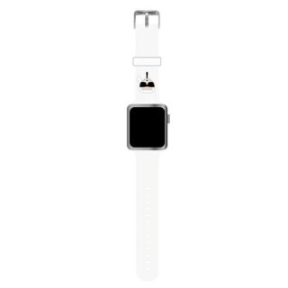 Pasek do smartwatcha Karl Lagerfeld KLAWMSLKW do Apple Watch 38/40/41mm biały/white strap Silicone Karl Heads