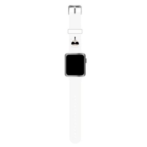 Pasek do smartwatcha Karl Lagerfeld KLAWMSLKW do Apple Watch 38/40/41mm biały/white strap Silicone Karl Heads