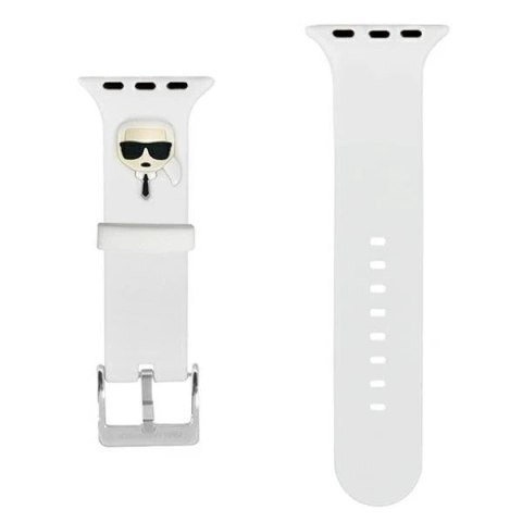 Pasek do smartwatcha Karl Lagerfeld KLAWMSLKW do Apple Watch 38/40/41mm biały/white strap Silicone Karl Heads