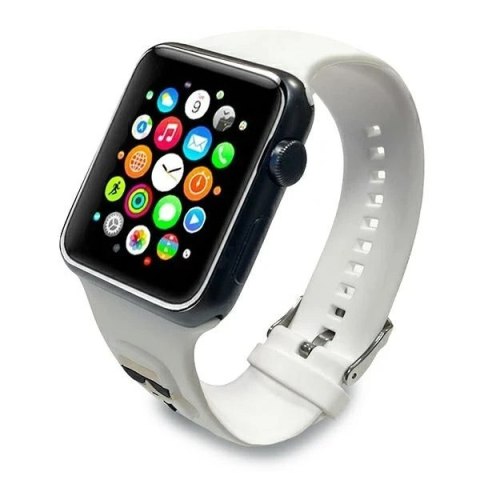 Pasek do smartwatcha Karl Lagerfeld KLAWMSLKW do Apple Watch 38/40/41mm biały/white strap Silicone Karl Heads