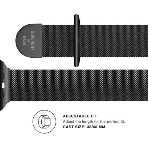 Pasek do smartwatcha SuperDry Watchband Apple Watch 38/40/41 mm Chainmail czarny/black 41681