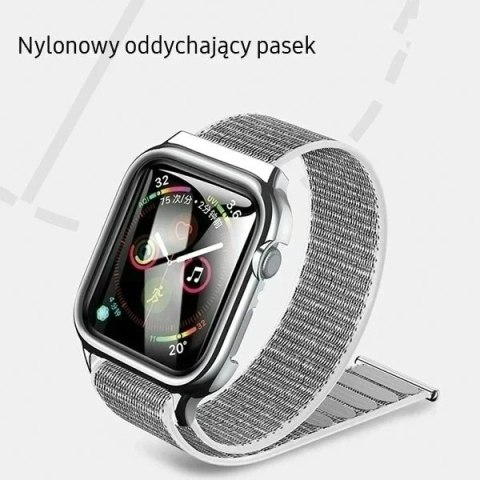 Pasek z etui USAMS do Apple Watch 4/5/6/7/ SE 40/41mm Srebrny/silver ZB73IW2 (US-ZB073)