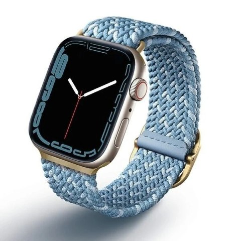 Pasek UNIQ Aspen do Apple Watch 40/38/41mm Series 4/5/6/7/8/SE/SE2 Braided DE modry/cerulean blue