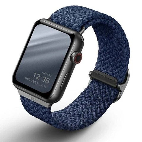 Pasek UNIQ Aspen do Apple Watch 44/42/45mm Series 4/5/6/7/8/SE/SE2 Braided niebieski/oxford blue
