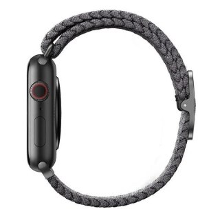 Pasek UNIQ Aspen do Apple Watch 44/42/45mm Series 4/5/6/7/8/SE/SE2 Braided szary/granite grey