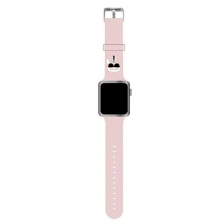 Pasek do smartwatcha Karl Lagerfeld KLAWLSLKP do Apple Watch 42/44/45mm różowy/pink strap Silicone Karl Heads