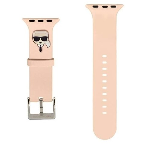 Pasek do smartwatcha Karl Lagerfeld KLAWLSLKP do Apple Watch 42/44/45mm różowy/pink strap Silicone Karl Heads