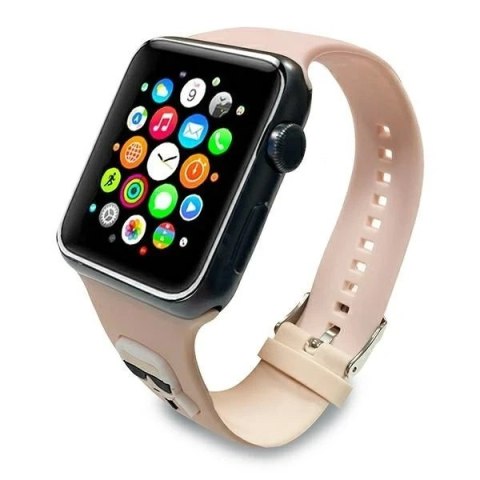 Pasek do smartwatcha Karl Lagerfeld KLAWLSLKP do Apple Watch 42/44/45mm różowy/pink strap Silicone Karl Heads