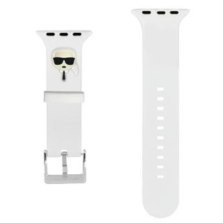 Pasek do smartwatcha Karl Lagerfeld KLAWLSLKW do Apple Watch 42/44/45mm biały/white strap Silicone Karl Heads