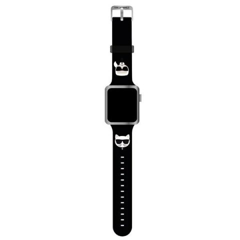 Pasek do smartwatcha Karl Lagerfeld KLAWMSLCKK do Apple Watch 38/40/41mm czarny/black strap Silicone Karl & Choupette Heads