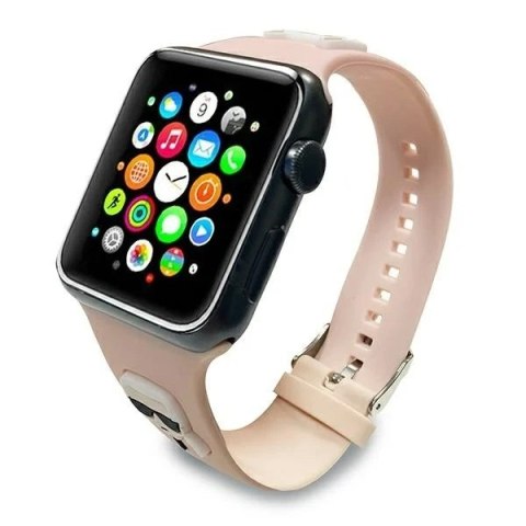 Pasek do smartwatcha Karl Lagerfeld KLAWMSLCKP do Apple Watch 38/40/41mm różowy/pink strap Silicone Karl & Choupette Heads