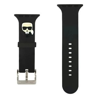 Pasek do smartwatcha Karl Lagerfeld KLAWMSLKK do Apple Watch 38/40/41mm czarny/black strap Silicone Karl Heads