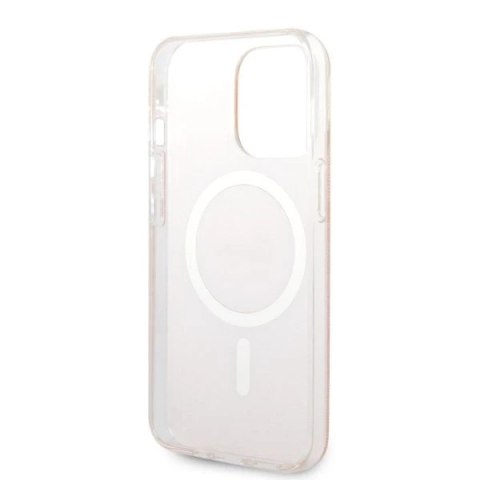 Zestaw Guess GUBPP13XH4EACSP Case+ Charger iPhone 13 Pro Max różowy/pink hard case 4G Print MagSafe