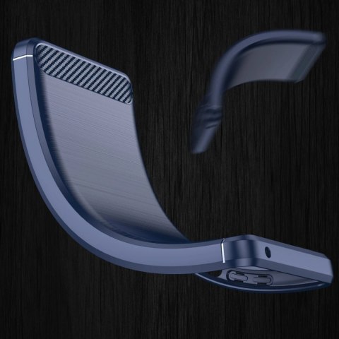 Etui na telefon Carbon Case do Samsung Galaxy S23+ Plus elastyczny silikonowy karbonowy pokrowiec niebieskie