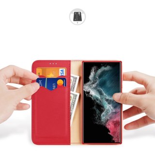 Etui ochronne Dux Ducis Hivo do Samsung Galaxy S23 Ultra pokrowiec z klapką portfel podstawka blokada RFID czerwone