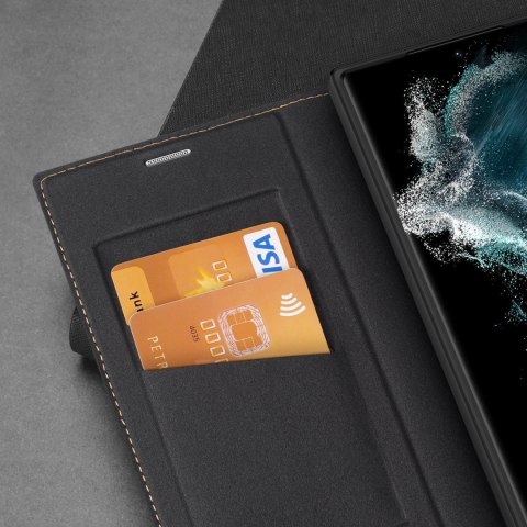 Etui ochronne Dux Ducis Skin X2 do Samsung Galaxy S23 Ultra pokrowiec z klapką portfel podstawka Czarne