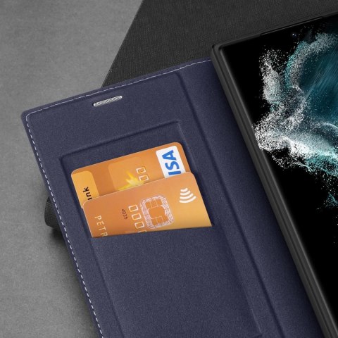 Etui ochronne Dux Ducis Skin X2 do Samsung Galaxy S23 Ultra pokrowiec z klapką portfel podstawka Niebieskie