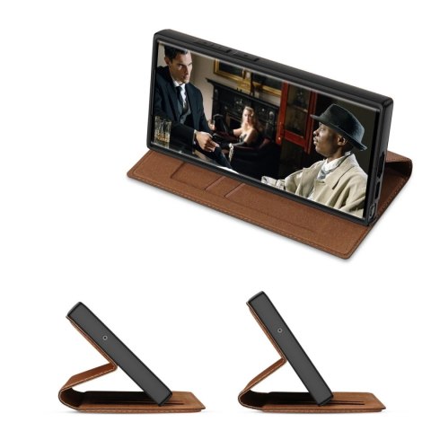 Etui ochronne Dux Ducis Skin X2 do Samsung Galaxy S23 Ultra pokrowiec z klapką portfel podstawka brązowe