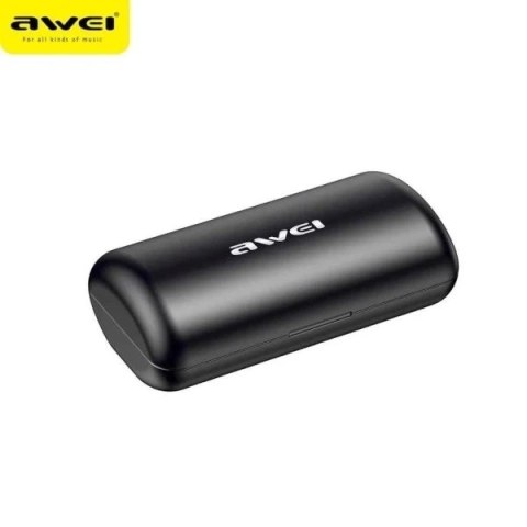 AWEI słuchawki Bluetooth 5.0 T22 TWS + stacja dokująca/power bank 1500mAh czarny/black