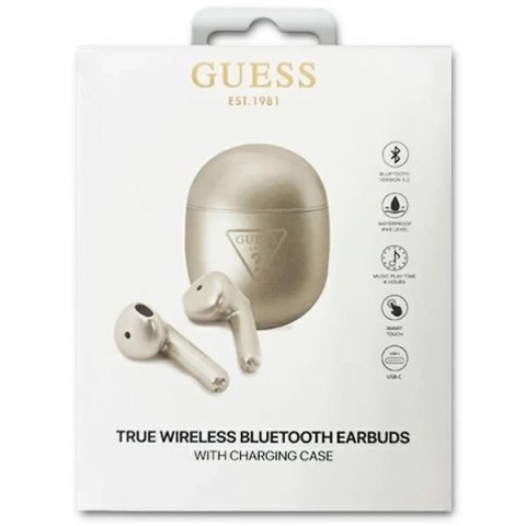 Guess słuchawki Bluetooth GUTWST82TRS TWS + stacja dokująca srebrny/silver Triangle Logo
