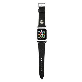 Karl Lagerfeld Pasek KLAWLOKHK do Apple Watch 42/44/45mm czarny/black strap Saffiano Karl Heads