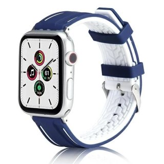 Pasek do smartwatcha Beline Solid Silicone do Apple Watch 42/44/45/49mm granatowo-biały navy/white