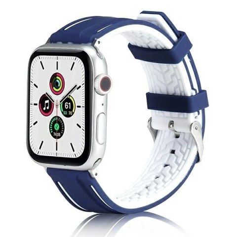 Pasek do smartwatcha Beline Solid Silicone do Apple Watch 42/44/45/49mm granatowo-biały navy/white