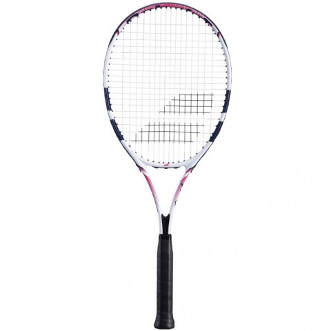 Rakieta do tenisa ziemnego Babolat Feather S CV G0 biało-różowo-granatowa 194030 Rakieta do tenisa ziemnego Babolat Feather S CV G0 biało-różowo-granatowa 194030