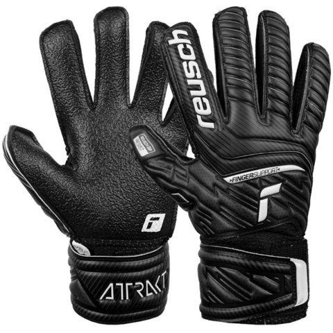 Rękawice bramkarskie Reusch Attrakt Resist Finger Support Junior czarne 5272610 7700 Rękawice bramkarskie Reusch Attrakt Resist Finger Support Junior czarne 5272610 7700