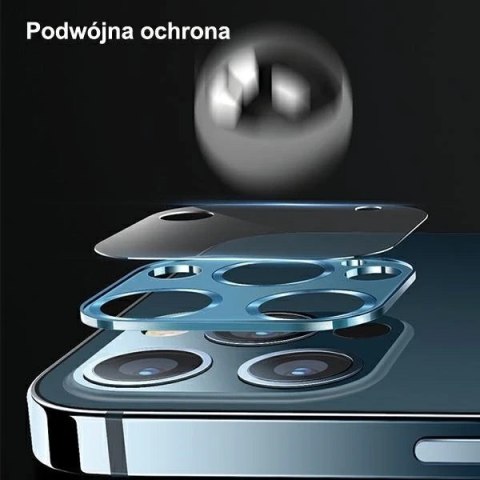Osłona obiektywu USAMS Camera Lens Glass do iPhone 12 mini metal BH706JTT05 (US-BH706) niebieski/blue