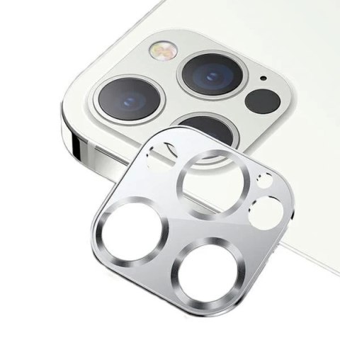Osłona obiektywu USAMS Camera Lens Glass iPhone do 12 Pro metal BH704JTT01 (US-BH704) srebrny/silver