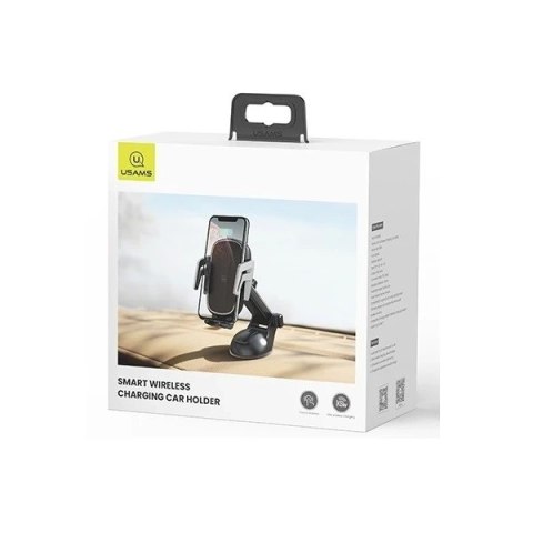 Uchwyt samochodowy do telefonu indukcyjny USAMS US-CD101 Automatic Induction 10W na deskę rozdz. CD101ZJ01 czarny/black