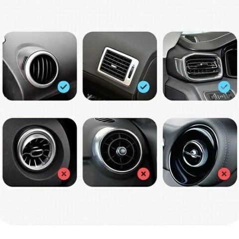 Uchwyt samochodowy do telefonu indukcyjny USAMS US-CD164 15W 2w1 Magnetic do kratki went. czarny/black