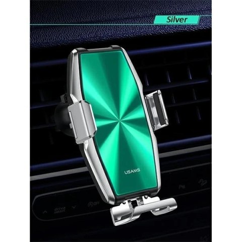 Uchwyt samochodowy do telefonu indukcyjny USAMSUS-CD134 15W Automatic do kratki went. Zenya CD134ZJ01 srebrny/silver