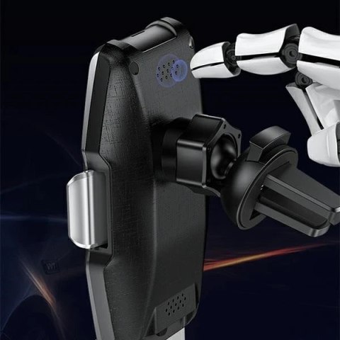 Uchwyt samochodowy do telefonu indukcyjny USAMSUS-CD134 15W Automatic do kratki went. Zenya CD134ZJ01 srebrny/silver