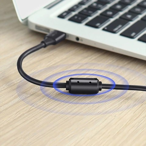 5-pinowy pozłacany kabel UGREEN USB - mini USB 0,5m czarny (US132)