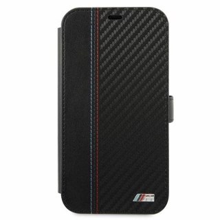 Etui BMW BMFLBKP12SMCARBK do iPhone 12 mini 5,4" book M Collection PU Carbon Stripe czarny/black