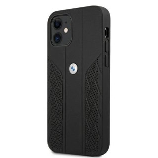 Etui BMW BMHCP12SRSPPK do iPhone 12 mini 5,4" hardcase Leather Curve Perforate czarny/black