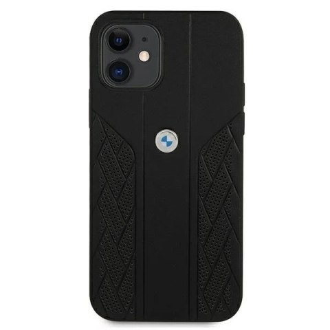 Etui BMW BMHCP12SRSPPK do iPhone 12 mini 5,4" hardcase Leather Curve Perforate czarny/black