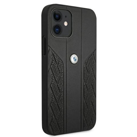 Etui BMW BMHCP12SRSPPK do iPhone 12 mini 5,4" hardcase Leather Curve Perforate czarny/black