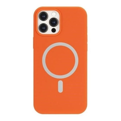 Etui Mercury MagSafe Silicone do iPhone 12 mini 5,4" pomarańczowy/orange