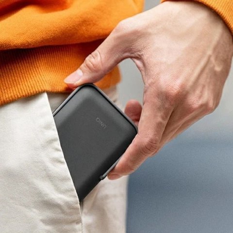 UNIQ Powerbank Hoveo 5000mAh USB-C 20W PD Fast charge Wireless Magnetic szary/charcoal grey