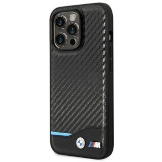Etui BMW BMHCP14X22NBCK do iPhone 14 Pro Max 6,7"Leather Carbon czarny/black