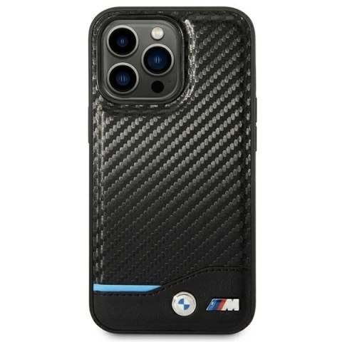 Etui BMW BMHCP14X22NBCK do iPhone 14 Pro Max 6,7"Leather Carbon czarny/black