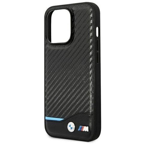 Etui BMW BMHCP14X22NBCK do iPhone 14 Pro Max 6,7"Leather Carbon czarny/black