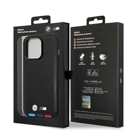 Etui BMW BMHCP14X22PTDK do iPhone 14 Pro Max 6,7 Leather Stamp Tricolor czarny/black