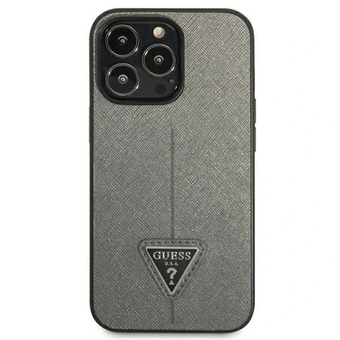 Etui Guess GUHCP14XPSATLG do Apple iPhone 14 Pro Max 6,7" srebrny/silver hardcase SaffianoTriangle Logo