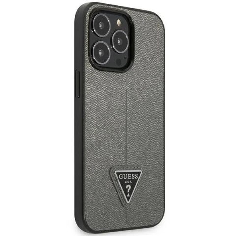 Etui Guess GUHCP14XPSATLG do Apple iPhone 14 Pro Max 6,7" srebrny/silver hardcase SaffianoTriangle Logo