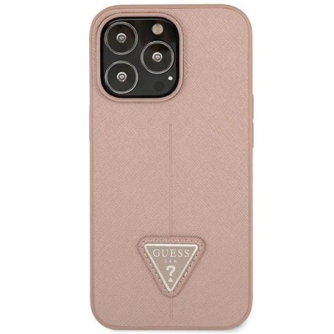 Etui Guess GUHCP14XPSATLP do Apple iPhone 14 Pro Max 6,7" różowy/pink hardcase SaffianoTriangle Logo